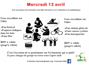 Avis aux jeunes de Laurenan : nouvelle rencontre le 13 avril à la médiathèque