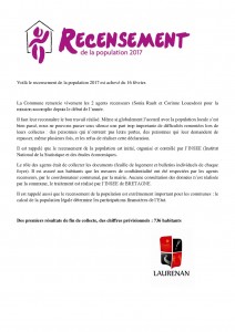 Recensement de la population 2017 : collecte terminée