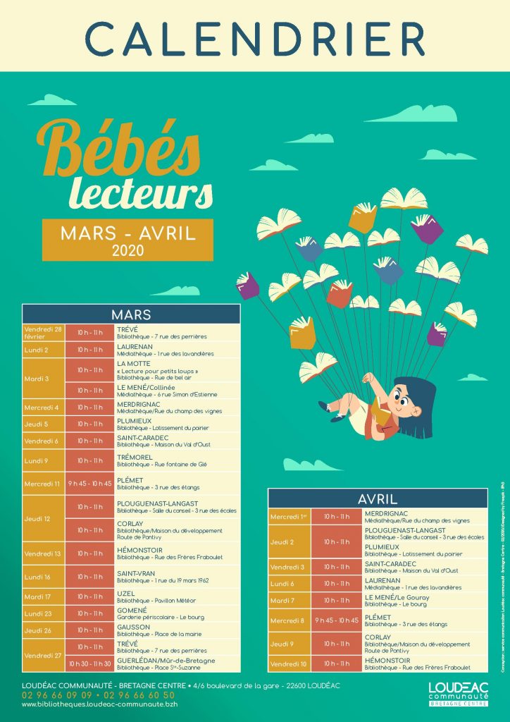 Bébés lecteurs : programme de mars et avril 2020