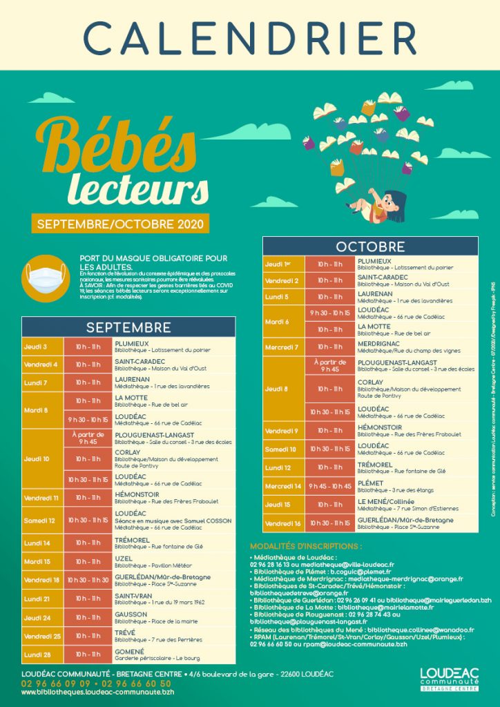 Bébés lecteur : programme de septembre et octobre 2020