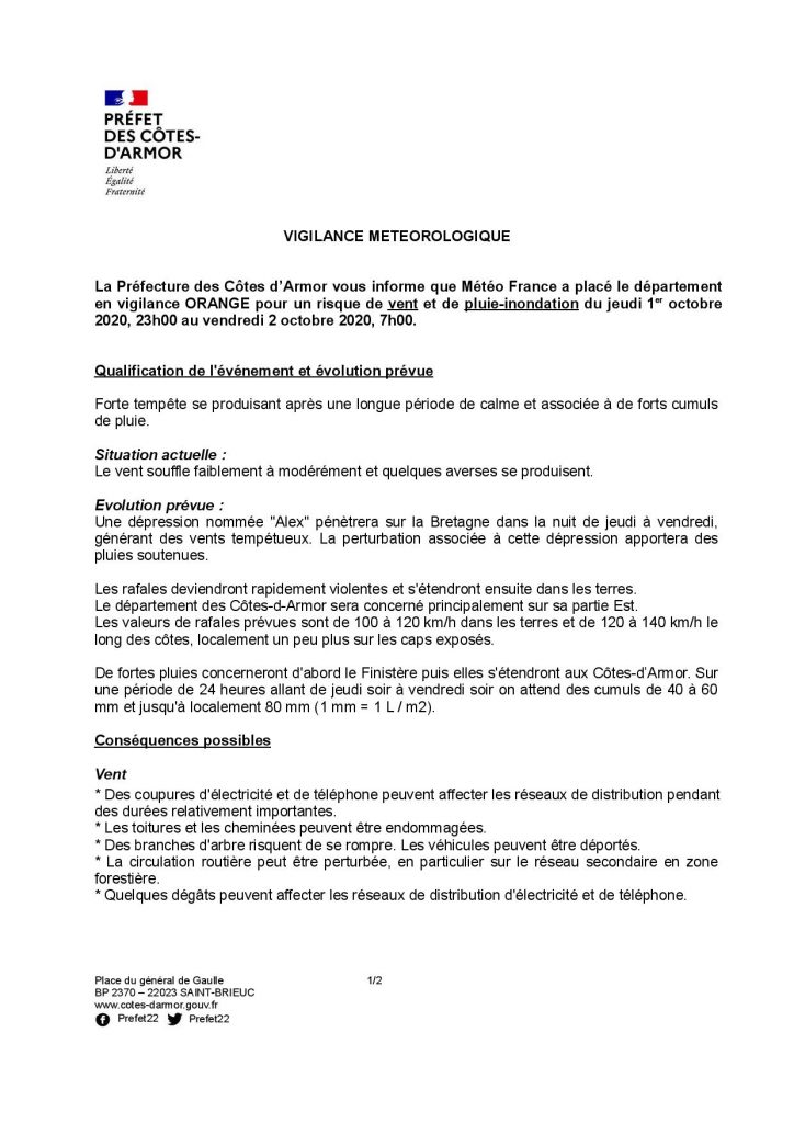 VIGILANCE METEOROLOGIQUE