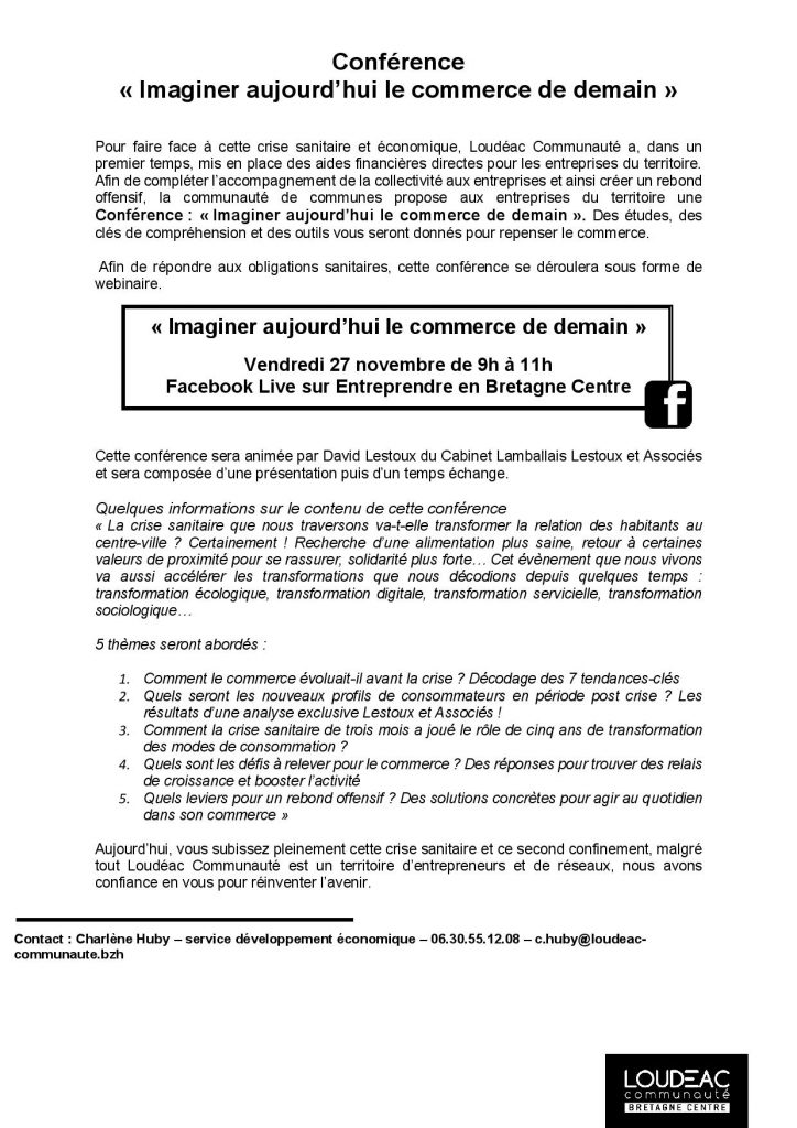 Conférence : « Imaginer aujourd’hui le commerce de demain »