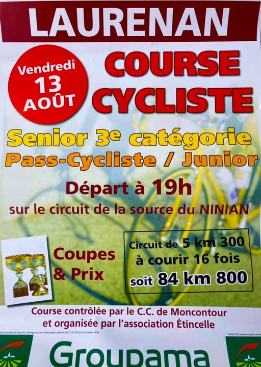 Course cycliste à Laurenan : 13 août 2021