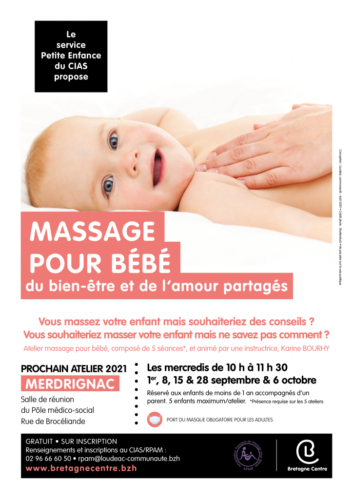 Massage pour bébé, à Merdrignac, septembre et octobre 2021