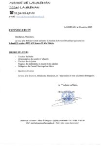 Election du maire et des adjoints : lundi 30 octobre 2023, à 20h