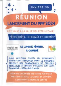 Lancement de la campagne 2024 (lutte contre les frelons asiatiques) : réunion le 12 février 2024, à Gomené