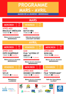 AFR de Merdrignac : animations jeunesse de Mars et Avril 2024