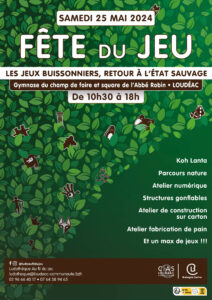 Fête du Jeu : samedi 25 mai 2024 à Loudéac
