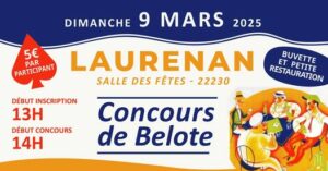 Concours de belote de Laurn’en Fête : dimanche 9 mars 2025 à la Salle des Fêtes