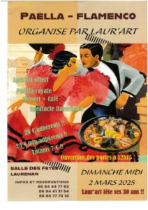 Laur’Art organise un repas spectacle Flamenco le dimanche 02 mars 2025