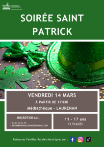 Soirée Saint-Patrick à la médiathèque : avis aux jeunes