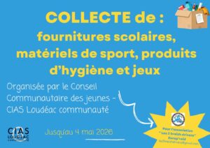 Le conseil communautaire des jeunes collecte des fournitures scolaires, produits d&rsquo;hygiène, matériels de sport et des jeux